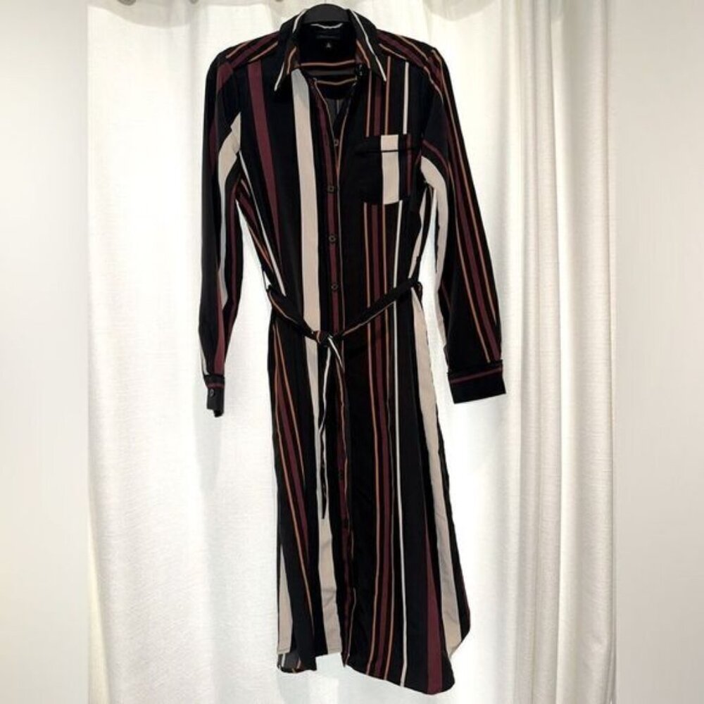 Who What Wear- striped satin shirt dress